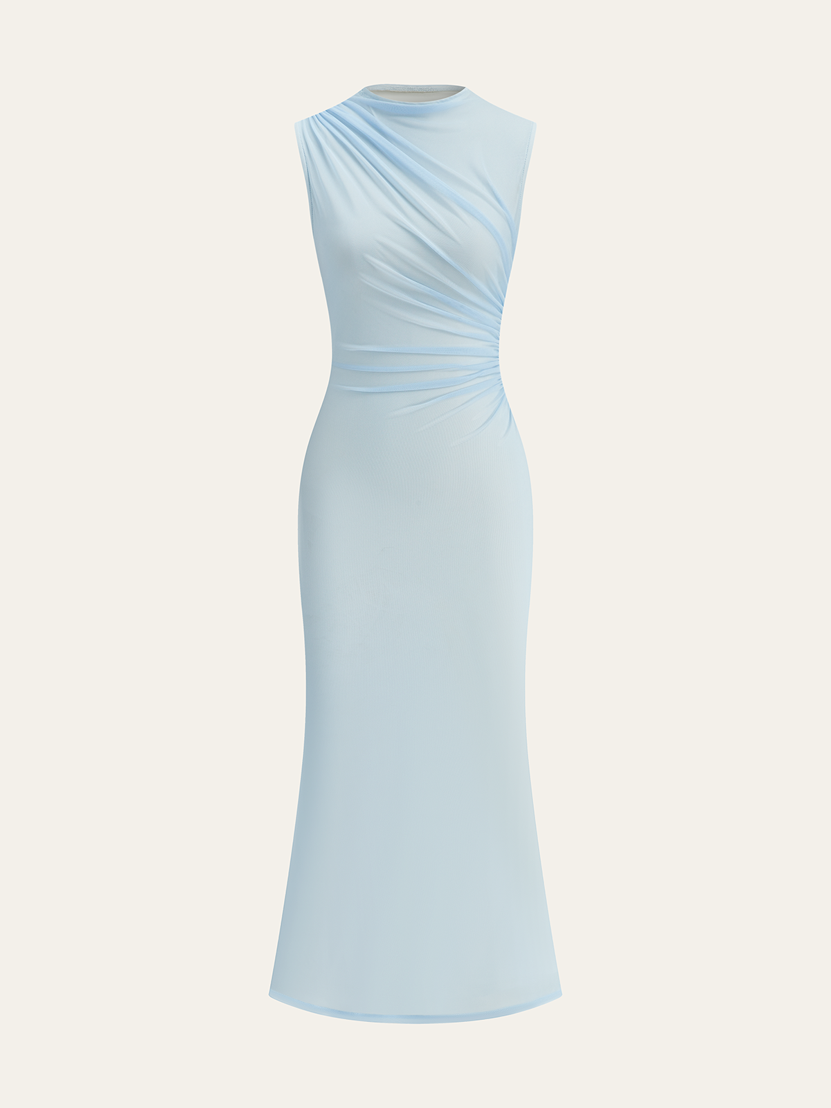 Gradient Mesh Backless Maxi Dress