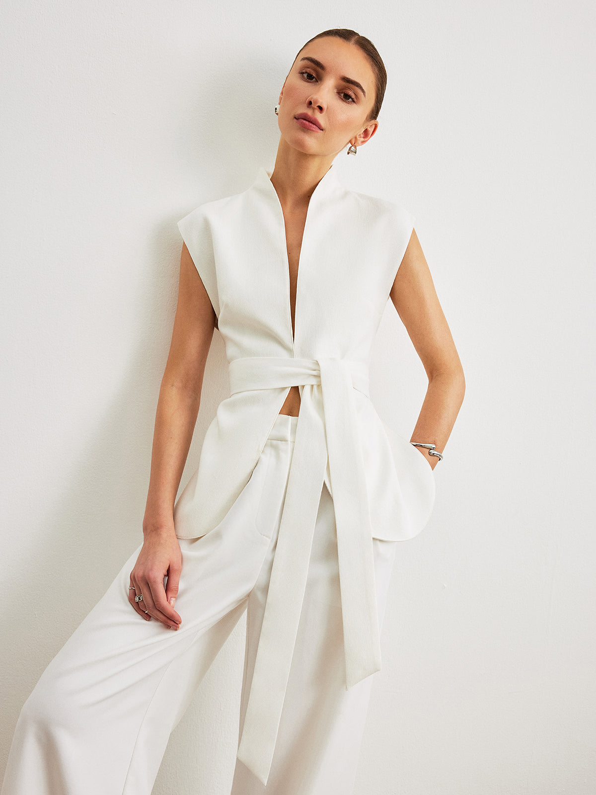 Belted Peplum Top