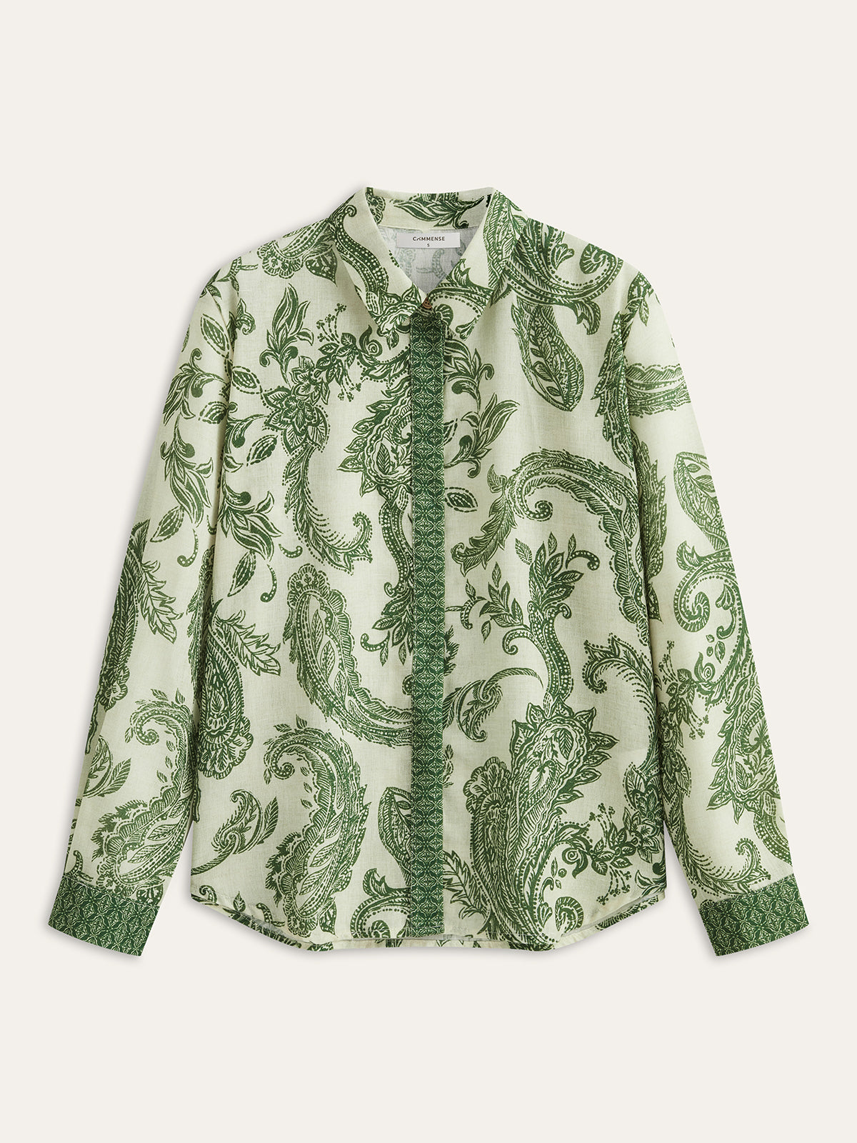 Paisley Print Button-Front Shirt