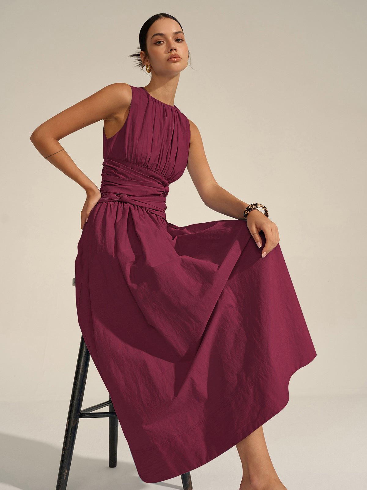 Ruched Waist Maxi Dress