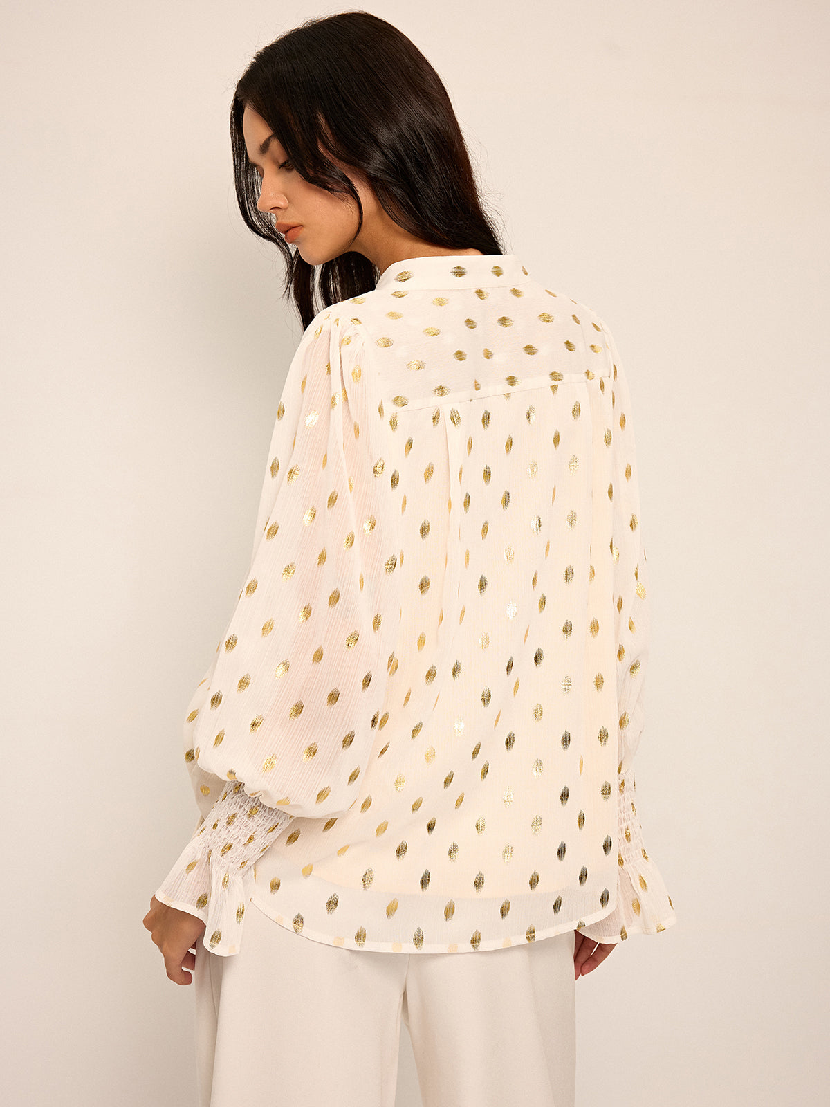 Polka Dot Chiffon Shirt