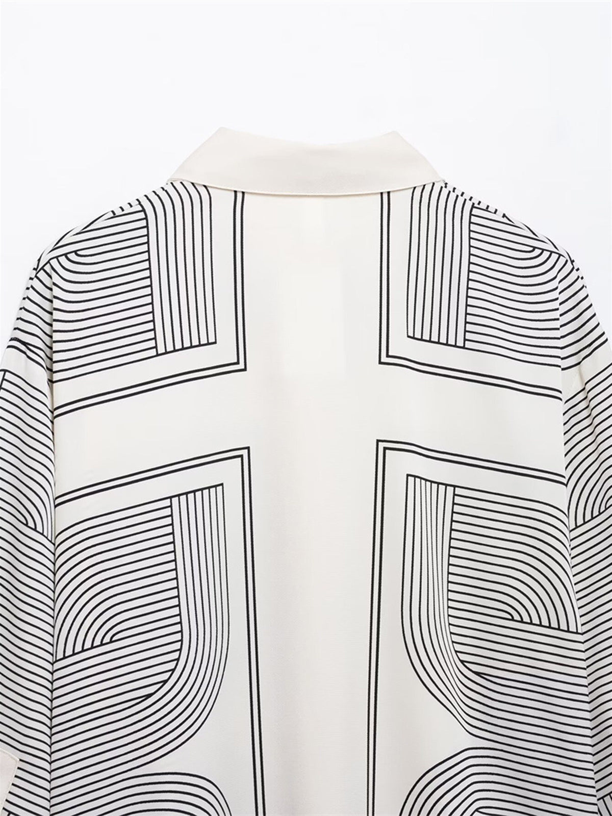 Geometrical Print Lapel Shirt